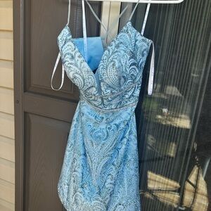 Camilla Light Blue and Silver Dress